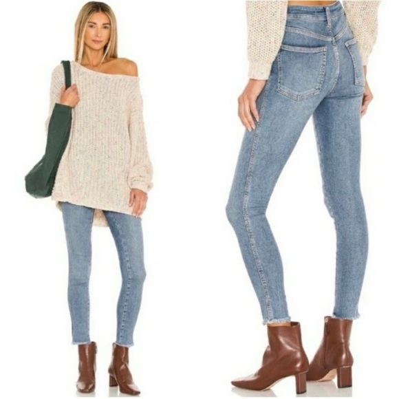 Free People high-rise jegging, raw hem sz 29 - Picture 4 of 6